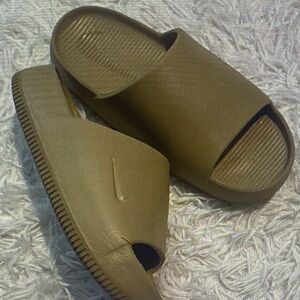 Nike Slide Sandals in Tan